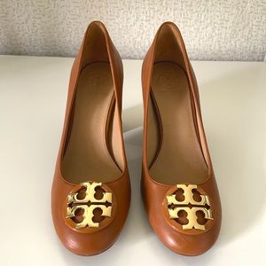 Tory Burch dark tan Claire block heels (3.5in)